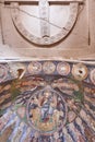 Ancient fresco paintings in Three cross church. Goreme, Cappadocia, Turkey Royalty Free Stock Photo