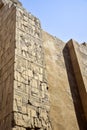 Ancient frescoes, hieroglyphs, images, symbols and of Egyptian gods on the wall of Karnak Temple complex
