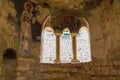 Ancient frescoes and surviving murals of the temple in the church of St. Nicholas. August 10, 2022 Demre, Turkey