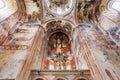 Ancient frescoes under the dome of medieval monastic cathedral Gelati, UNESCO World Heritage Site.