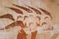 Ancient Frescoes In Walls Of Caves Of David Gareja Monastery Complex. Davit Gareji Monastery Is Located Is Southeast Of