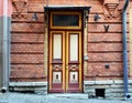 Ancient front door of an old building Royalty Free Stock Photo
