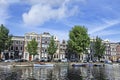 Ancient gabled mansions in historical canal belt, Amsterdam, Netherlands Royalty Free Stock Photo