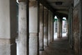 Gallery with columns in the street Venice Italy Royalty Free Stock Photo