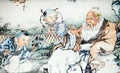 Chinese classical paintings in ancient gardens.