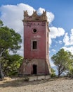 The ancient Garibaldi tower on the island of Gorgona, Italy