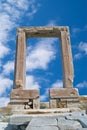 Ancient gate of Apollon temple at the island of Naxos Royalty Free Stock Photo