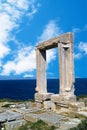 Ancient gate of Apollon temple at the island of Naxos Royalty Free Stock Photo