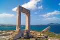 Ancient gate of Apollon temple at the island of Naxos Royalty Free Stock Photo