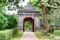 Ancient Gate in Cloister of Thien Mu Pagoda, Hue City, Vietnam