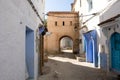 Ancient gate to the blue city of Chefchaouen,Morocco Royalty Free Stock Photo