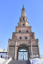 Ancient gate of tower of Siyumbike is in Kazan Kremlin Royalty Free Stock Photo