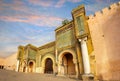 Old walls with gate Bab Mansour in medina of Meknes. Morocco, North Africaa