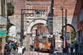 Ancient Gates of Porta Ticinese, Porta Ticinese Medievale, Medieval Gate of Milan is one of the three medieval gates of the city Royalty Free Stock Photo