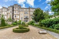 House and formal English garden in Bath, Somerset, UK
