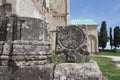 Ancient Georgian stone carving. Photo of ancient ruins