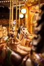 Ancient German Horse Carousel built in 1896 in Navona Square, Rome, Italy Royalty Free Stock Photo