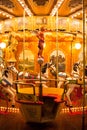 Ancient German Horse Carousel built in 1896 in Navona Square, Rome, Italy Royalty Free Stock Photo