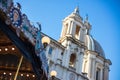 Ancient German Horse Carousel built in 1896 in Navona Square, Rome, Italy