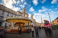 Ancient German Horse Carousel built in 1896 in Navona Square, Rome, Italy