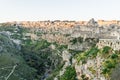 Ancient ghost town of Matera Sassi di Matera reflect to the re