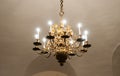 Ancient gilded chandelier.