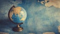 Ancient globe full on the old map background Royalty Free Stock Photo