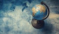 Ancient globe full on the old map background Royalty Free Stock Photo