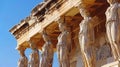 Ancient Glory, Greek Temple with Intricate Statues and Columns. Generative Ai Royalty Free Stock Photo