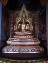 Ancient Gold Buddha Statue The Wall Sculpture At The Worship Room Of Buddhist Temple