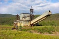 An ancient gold dredge in alaska