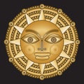 Ancient gold medallion solar Royalty Free Stock Photo