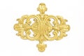 Of an ancient gold ornament on a white background