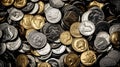 ancient gold and silver coins Royalty Free Stock Photo