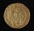 Ancient golden coin of republic of genoa italy