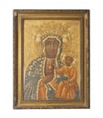 Ancient golden icon of the Mother of God. Religion symbol Royalty Free Stock Photo