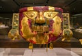 An ancient Golden Inca Mask at the Metropolitan Museum of Art, Manhattan, New York City.