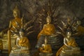 Ancient Golden Seated Buddha ,Buddha Sheltered by Naga Hood Royalty Free Stock Photo