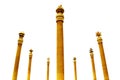 Ancient golden seven pillar column