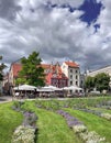 Ancient gothic architecture in the Livu Square at Riga Old Town Royalty Free Stock Photo