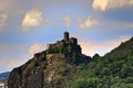 Ancient Gothic castle of Strekov on top of a high cliff Royalty Free Stock Photo