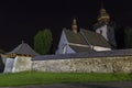 Ancient Gothic Catholic church at night. Village Smrecany, Liptov region, Slovakia Royalty Free Stock Photo