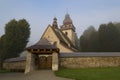 Old Gothic Catholic church outdoors,  village Smrecany, Liptov region, Slovakia Royalty Free Stock Photo