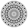 Ancient Gothic ornament mandala on white