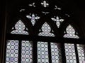 Ancient Gothic Stained Glass Window in Gothic Doge`s Palace in S