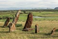 Ancient gravestones in Khakassia. Republic of Khakassia, Siberia