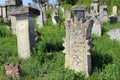 Ancient gravestones on old graveyard in Serbia