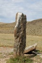 Ancient gravestones in the steppes of the Altai Royalty Free Stock Photo