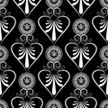 Ancient Greece meander seamless pattern. Vector black floral ba