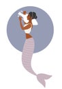 Ancient Greece mermaid carrying an amphora.